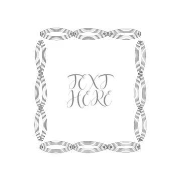 Border ornament for text decoration, line art border text decoration, vector Illustrazione stock