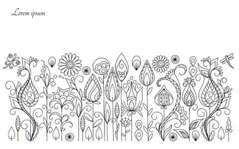 Border outline background with leaves Stock Illustration