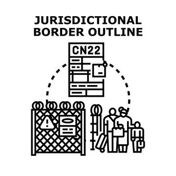 Border outline concept with customs declaration form Stock Illustration