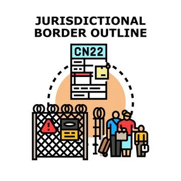 Border outline concept with customs declaration form Stock Illustration