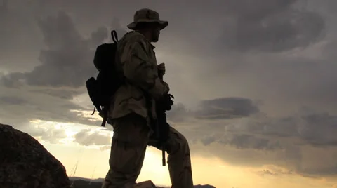 Border Patrol Agent Watching the Border Stock Footage 39460165