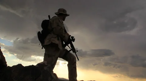 Border Patrol Agent Watching the Border Stock-Footage 39460209