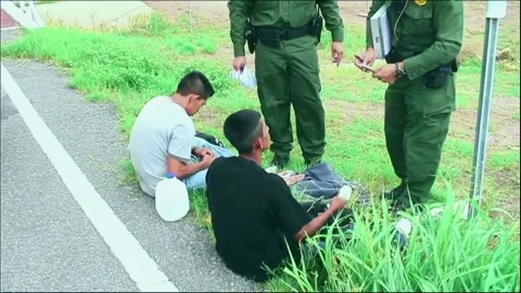 Border Patrol Agents Arrest Two Illegal AliensT Stock Footage 209995330