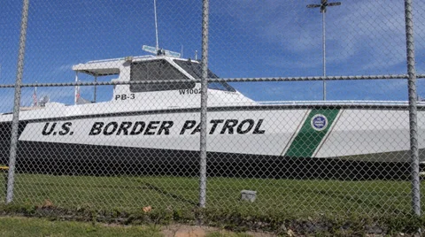 Border patrol boat Stock Footage 31181843
