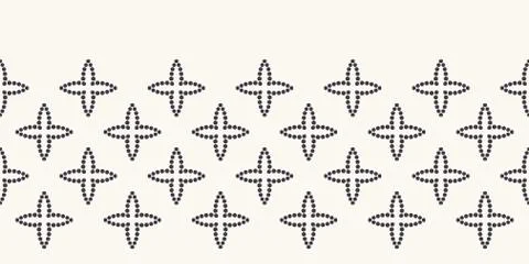 Border pattern hand drawn quatrefoil star trellis background. Geometric Stock Photos