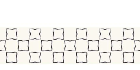 Border pattern hand drawn square dot grid background. Geometric monochrome Stock Photos