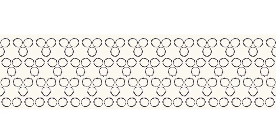 Border pattern hand drawn tri dot trellis background. Geometric monochrome lace Stock Photos