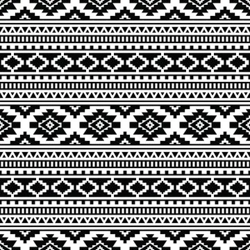Border pattern with Native American. Geometric seamless in native tribal style. Stock Illustration