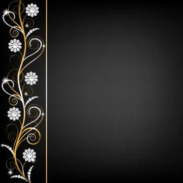 Border with pearls Stock Illustration