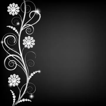 Border with pearls Illustrazione stock