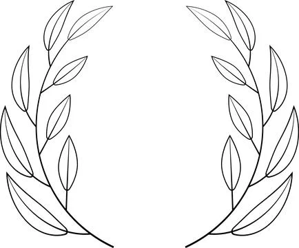 Border photo frame circle Laurel wreath Stock Illustration