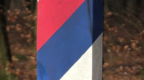 Border post in a forest Stock Footage 36105005