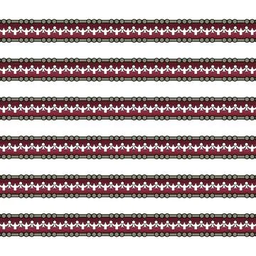 A border of red and brown lace on a white background Stock Illustration