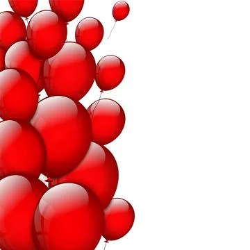 Border with red balloons Stock Illustration