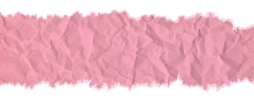 Border ripped cardboard with torn edges of pink paper. Rip crumpled poster. Stock Illustration