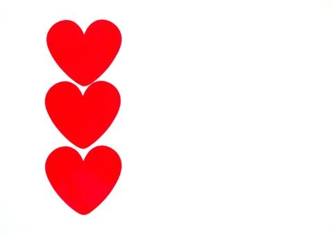 Border row of bright red hearts Stock Illustration