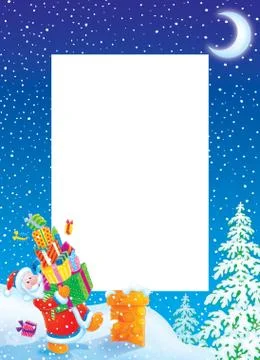 Border with Santa Claus Illustrazione stock