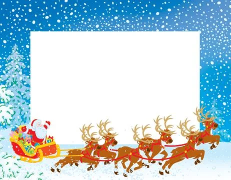 Border with Santa Claus Stock Illustration