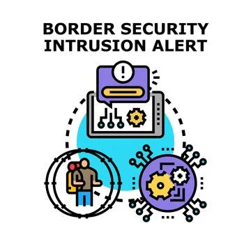 Border security intrusion alert system concept Illustrazione stock