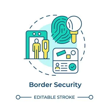 Border security multi color concept icon Stock Illustration