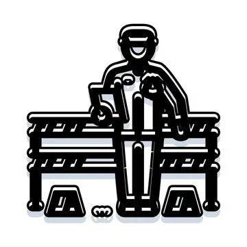 Border security officer checking documents at checkpoint Stock Illustration