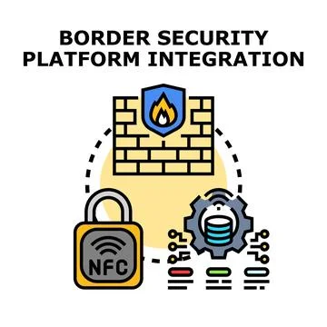 Border security platform integrating access control and data protection Stock Illustration
