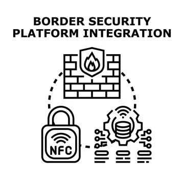 Border security platform integrating access control and data protection Stock Illustration