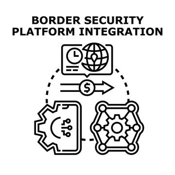 Border security platform integration concept vector illustration イラスト素材