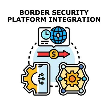 Border security platform integration concept vector illustration Stockillustratie