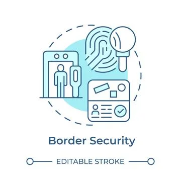 Border security soft blue concept icon Illustrazione stock