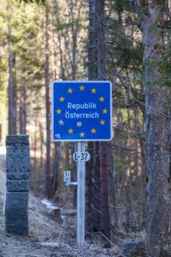 Border Shield Republic of Austria Stock Photos