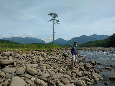 The border side of klawing river Foto stock