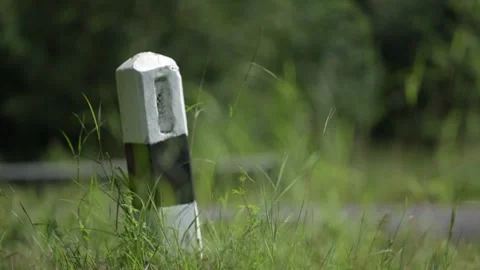 Border on the side of the road Stock Footage 262293296