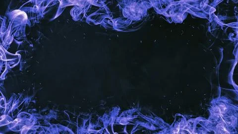Border smoke texture. Design element. Blue Frame overlays Stock Photos