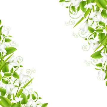 Border With Snowdrops Stock Illustration