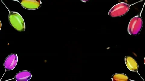 Border of spoons Stock Footage 582717