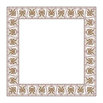 Border square frame deco vector label. Vintage decorative elements in oriental  Stock Illustration