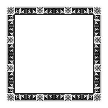 Border square frame with greek pattern on white background. Classic square frame Stock-Illustration