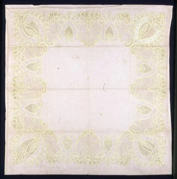 Border (For Table Cover) Made 1875 1900 England. Pattern of cotton, plain ... Stock Photos