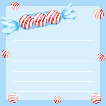 Border template with candy Stock Illustration