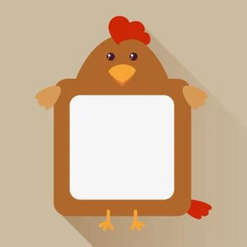 Border template with chicken head Stock Illustration