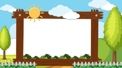 Border template with park in background Stock-Illustration