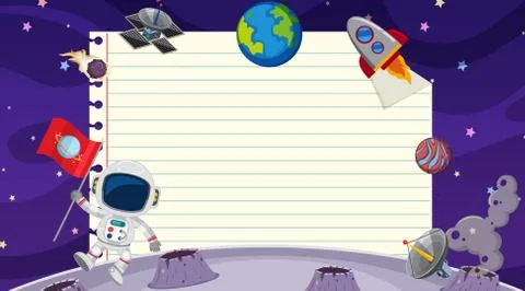Border template with space theme in background Stock Illustration