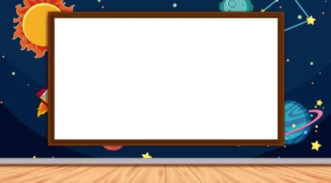 Border template with space theme background Stock Illustration