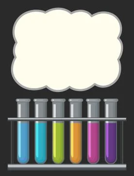 Border template with testtubes filled with liquid Stockillustratie