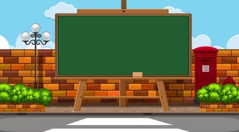 Border template wtih street in background Stock Illustration