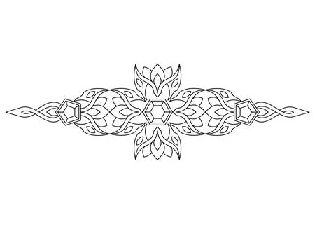 Border, text divider made of crystals and plants - vector linear element Stock Illustration