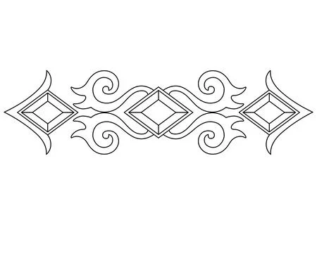 Border, text divider made of crystals and curls - vector linear Stock Illustration