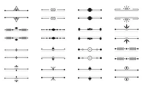 Border text frames thin line decor menu set vector Illustrazione stock