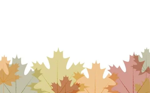 Border transparent autumn leaves Stock Illustration